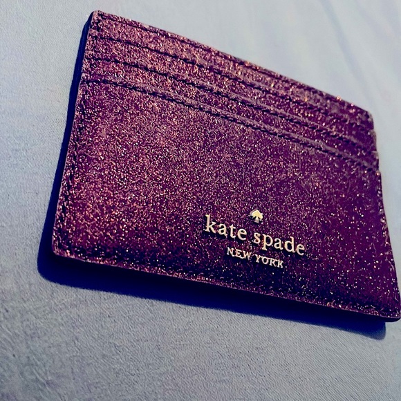 Kate Spade New York Shimmy Glitter Card Holder in Deep Nova